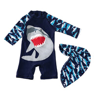 Load image into Gallery viewer, Baby Kid Boys Animals Cartoon Print Beach Jumpsuits Swimwears Wholesale 22042219
