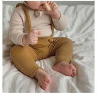 Load image into Gallery viewer, Baby Unisex Solid Color Muslin&amp;Ribbed Pants Wholesale 220422195

