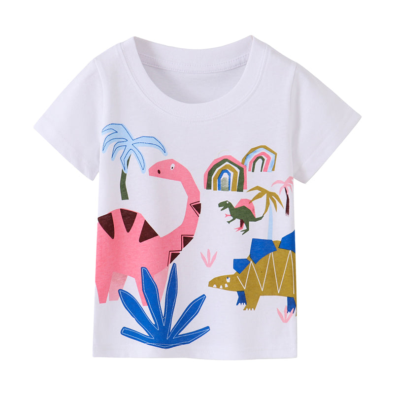 Baby Kid Unisex Dinosaur Cartoon Print T-Shirts Wholesale 220422196