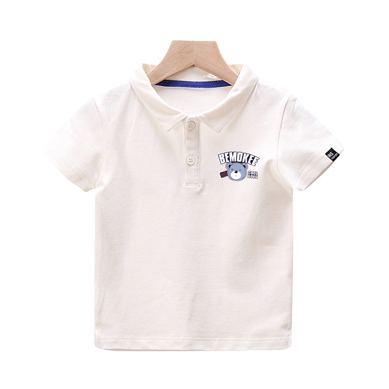 Baby Kid Unisex Letters Cartoon Print Polo Shirts Wholesale 220422212