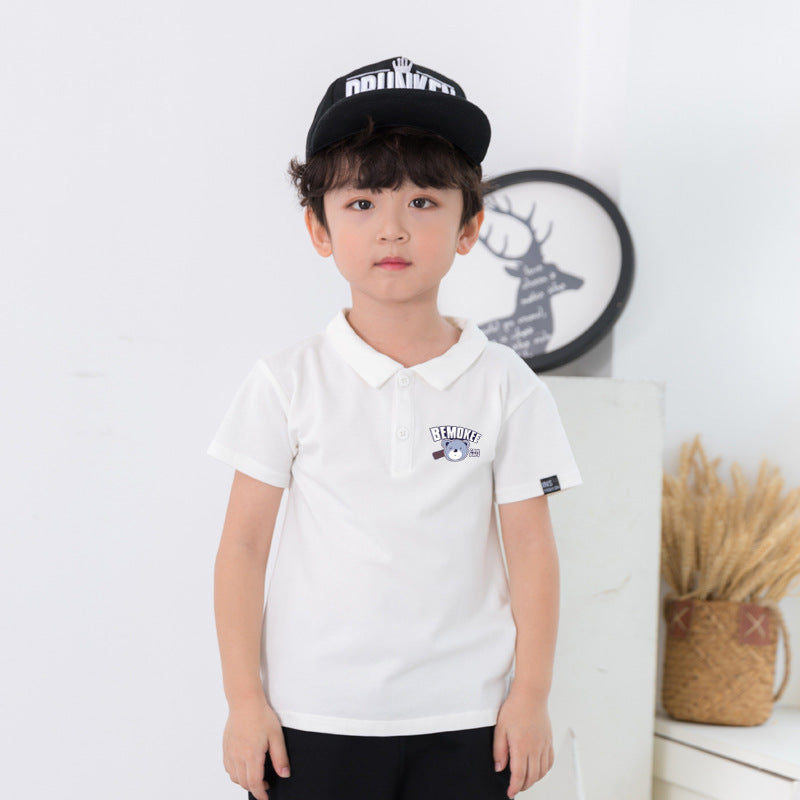 Baby Kid Unisex Letters Cartoon Print Polo Shirts Wholesale 220422212