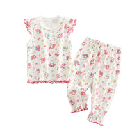 Load image into Gallery viewer, 2 Pieces Set Baby Kid Big Kid Girls Letters Cartoon Bow Print Tank Tops And Pants Sleepwears Wholesale 220422236
