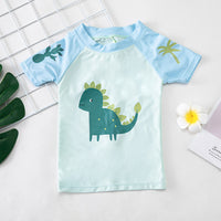 Load image into Gallery viewer, 3 Pieces Set Baby Kid Boys Beach Dinosaur Cartoon Print T-Shirts And Shorts And Hats Swimwears Wholesale 22042229
