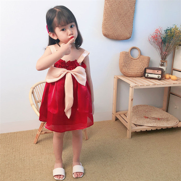 Baby Kid Girls Bow Dresses Wholesale 220422307