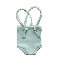 Load image into Gallery viewer, Baby Girls Solid Color Muslin&amp;Ribbed Rompers Wholesale 220422326
