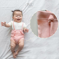Load image into Gallery viewer, Baby Girls Solid Color Muslin&amp;Ribbed Rompers Wholesale 220422326
