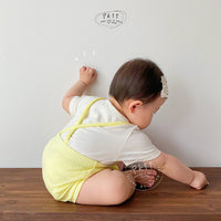 Load image into Gallery viewer, Baby Girls Solid Color Muslin&amp;Ribbed Rompers Wholesale 220422326
