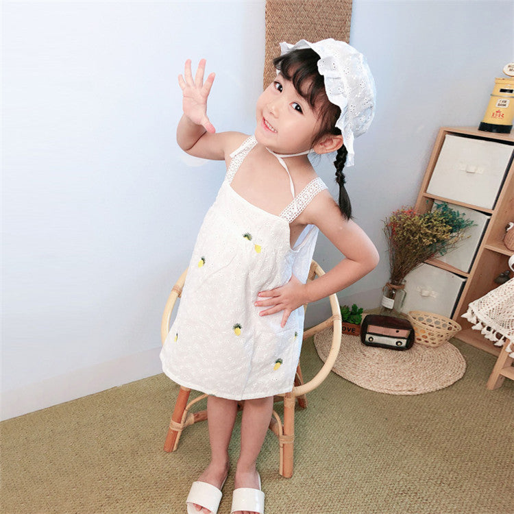 Baby Kid Girls Fruit Embroidered Dresses Wholesale 220422337