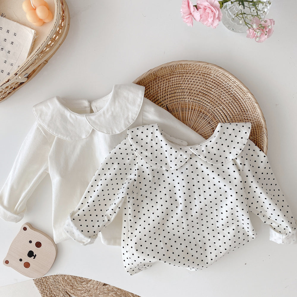 Baby Kid Girls Solid Color Polka dots Tops Wholesale 220422343