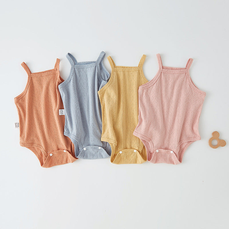 Baby Unisex Solid Color Rompers Wholesale 220422404