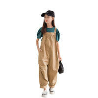 Load image into Gallery viewer, 2 Pieces Set Kid Big Kid Girls Solid Color T-Shirts And Jumpsuits Wholesale 220422418
