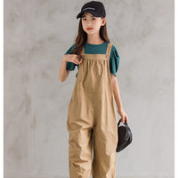 Load image into Gallery viewer, 2 Pieces Set Kid Big Kid Girls Solid Color T-Shirts And Jumpsuits Wholesale 220422418

