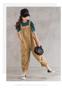 Load image into Gallery viewer, 2 Pieces Set Kid Big Kid Girls Solid Color T-Shirts And Jumpsuits Wholesale 220422418
