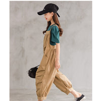 Load image into Gallery viewer, 2 Pieces Set Kid Big Kid Girls Solid Color T-Shirts And Jumpsuits Wholesale 220422418
