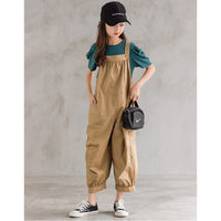 Load image into Gallery viewer, 2 Pieces Set Kid Big Kid Girls Solid Color T-Shirts And Jumpsuits Wholesale 220422418
