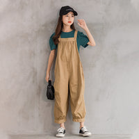 Load image into Gallery viewer, 2 Pieces Set Kid Big Kid Girls Solid Color T-Shirts And Jumpsuits Wholesale 220422418

