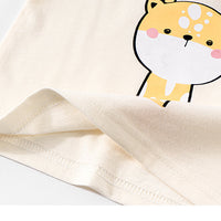 Load image into Gallery viewer, 2 Pieces Set Baby Kid Unisex Letters Animals Cartoon Expression T-Shirts And Striped Checked Shorts Wholesale 220422444
