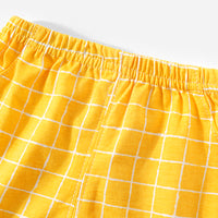 Load image into Gallery viewer, 2 Pieces Set Baby Kid Unisex Letters Animals Cartoon Expression T-Shirts And Striped Checked Shorts Wholesale 220422444
