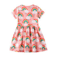 Load image into Gallery viewer, Kid Girls Rainbow Print Dresses Wholesale 220422450
