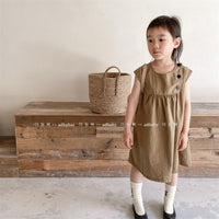 Load image into Gallery viewer, Baby Kid Girls Solid Color Dresses Wholesale 220422452
