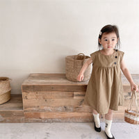 Load image into Gallery viewer, Baby Kid Girls Solid Color Dresses Wholesale 220422452
