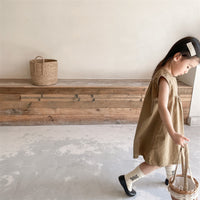 Load image into Gallery viewer, Baby Kid Girls Solid Color Dresses Wholesale 220422452
