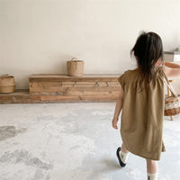 Load image into Gallery viewer, Baby Kid Girls Solid Color Dresses Wholesale 220422452

