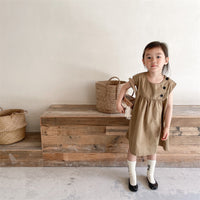 Load image into Gallery viewer, Baby Kid Girls Solid Color Dresses Wholesale 220422452
