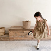 Load image into Gallery viewer, Baby Kid Girls Solid Color Dresses Wholesale 220422452
