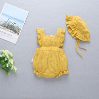 Load image into Gallery viewer, Baby Girls Solid Color Rompers Wholesale 22042246
