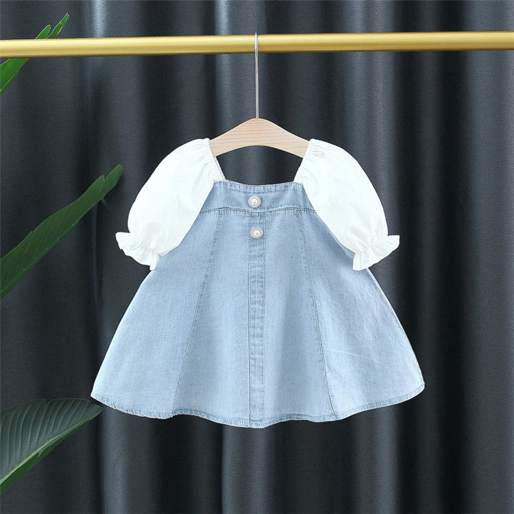 Baby Kid Girls Color-blocking Dresses Wholesale 220422474