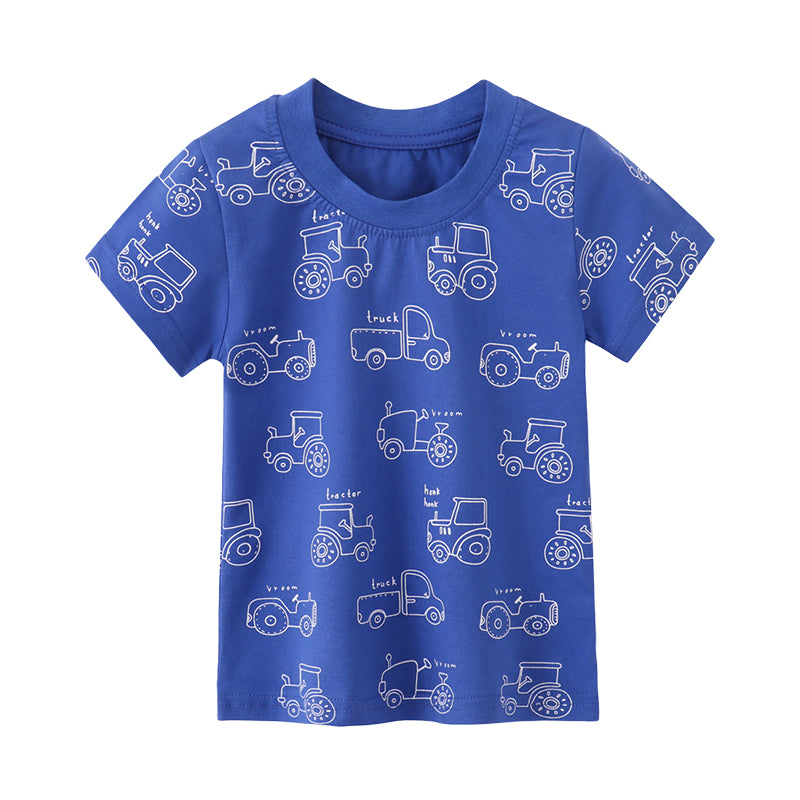 Baby Kid Boys Car Print T-Shirts Wholesale 220422506