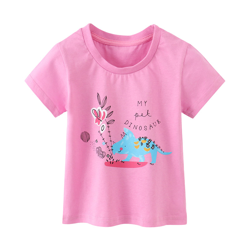 Baby Kid Girls Cartoon Print T-Shirts Wholesale 220422507