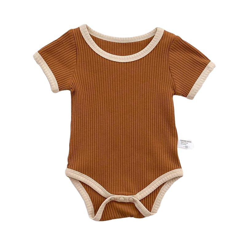 Baby Unisex Muslin&Ribbed Rompers Wholesale 220422567