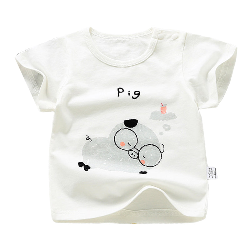 Baby Kid Unisex Letters Cartoon Print T-Shirts Wholesale 220422584