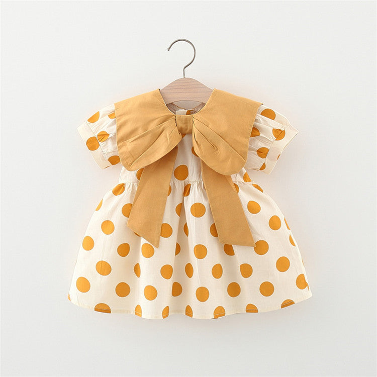 Baby Girls Polka dots Bow Dresses Wholesale 220422608
