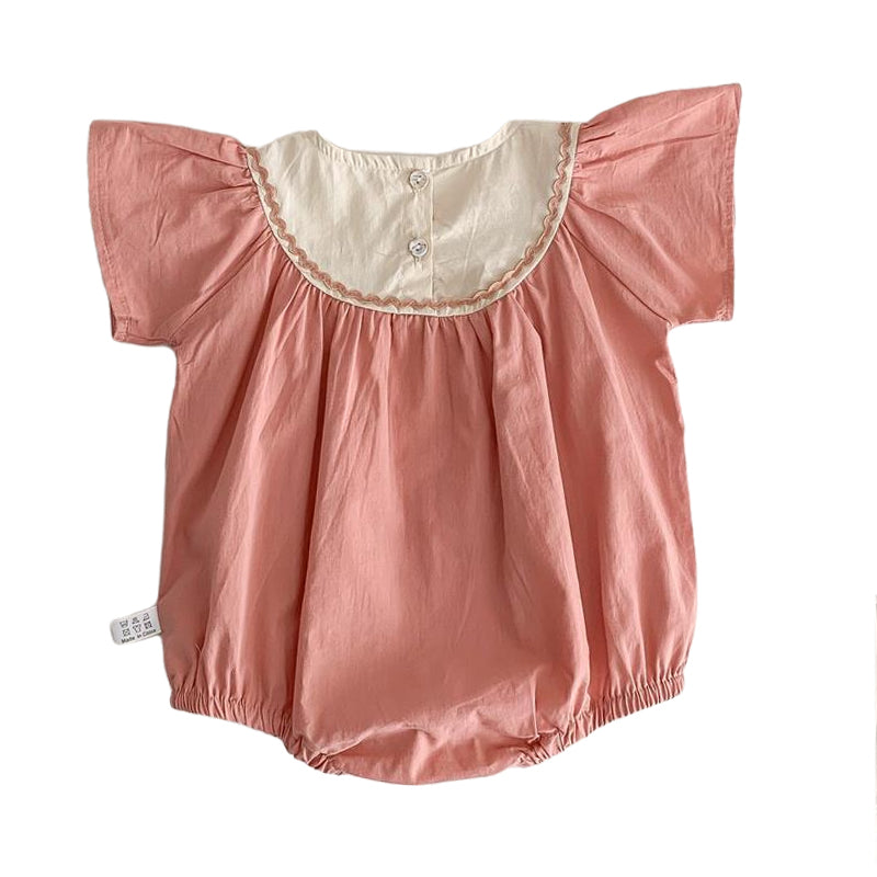 Baby Girls Color-blocking Rompers Wholesale 220422619