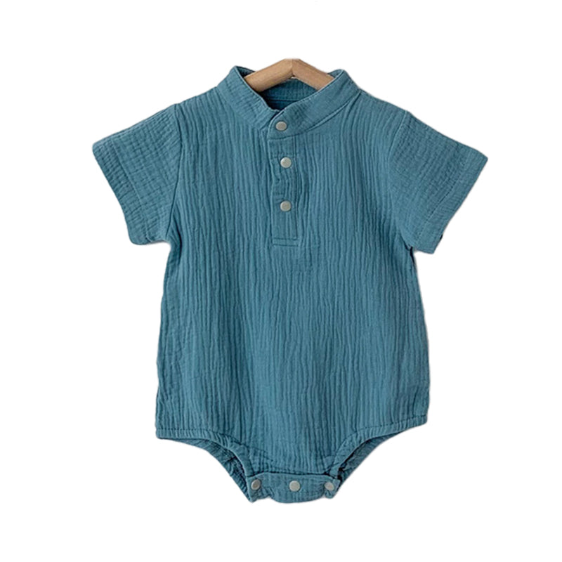 Baby Unisex Solid Color Rompers Wholesale 220422642