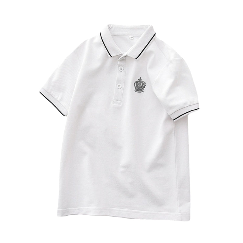 Baby Kid Big Kid Boys Striped Embroidered Polo Shirts Wholesale 220422674