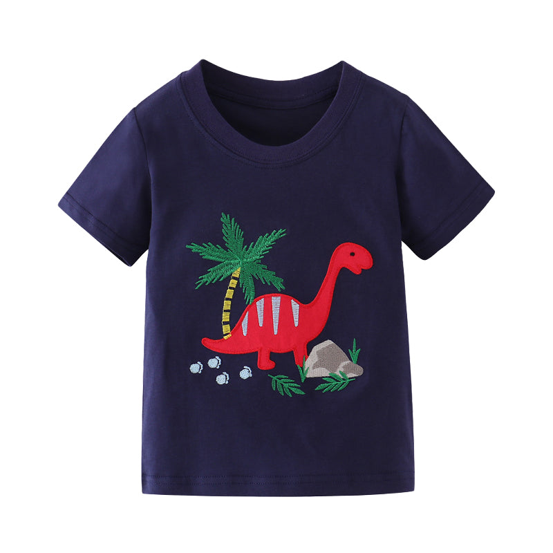 Baby Kid Unisex Dinosaur Cartoon Print T-Shirts Wholesale 22042279