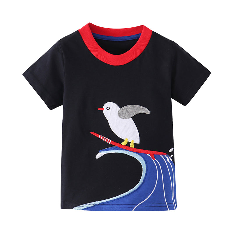 Baby Kid Unisex Cartoon Embroidered T-Shirts Wholesale 22042289