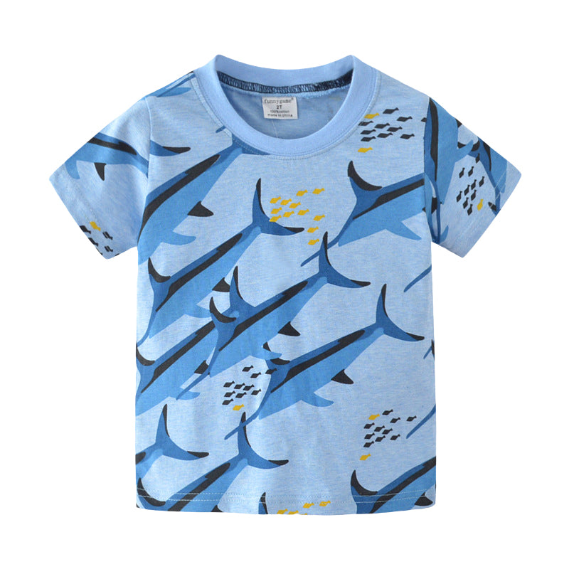Baby Kid Boys Cartoon Print T-Shirts Wholesale 22042299