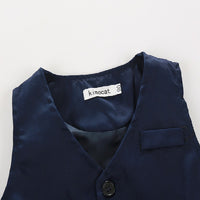 Load image into Gallery viewer, 3 Pieces Set Baby Kid Boys Checked Bow Shirts Solid Color Vests&amp;Waistcoats And Pants Wholesale 22042504
