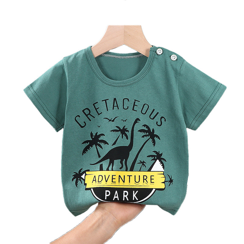 Baby Boys Letters Cartoon Print T-Shirts Wholesale 220425100