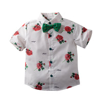 Load image into Gallery viewer, 2 Pieces Set Baby Kid Boys Flower Print Shirts And Solid Color Rompers Wholesale 220425120
