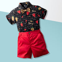 Load image into Gallery viewer, 2 Pieces Set Baby Kid Boys Fruit Bow Print Shirts And Solid Color Shorts Wholesale 220425131
