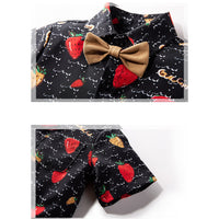 Load image into Gallery viewer, 2 Pieces Set Baby Kid Boys Fruit Bow Print Shirts And Solid Color Shorts Wholesale 220425131
