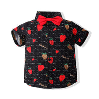Load image into Gallery viewer, 2 Pieces Set Baby Kid Boys Fruit Bow Print Shirts And Solid Color Shorts Wholesale 220425131
