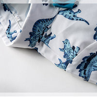 Load image into Gallery viewer, Kid Boys Dinosaur Bow Print Dressy Birthday Party Shirts Wholesale 220425133
