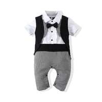 Load image into Gallery viewer, Baby Boys Houndstooth Bow Jumpsuits Wholesale 22042514
